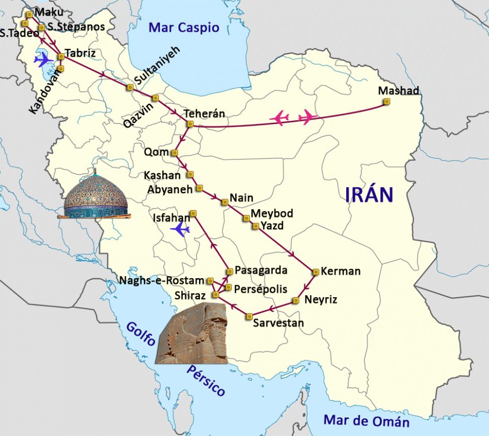 Mapa del viaje La Gran Ruta de Isfahán