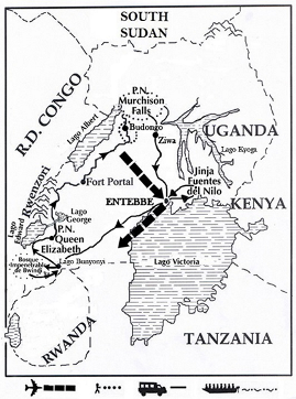 Mapa del viaje Gorila Trek Confort