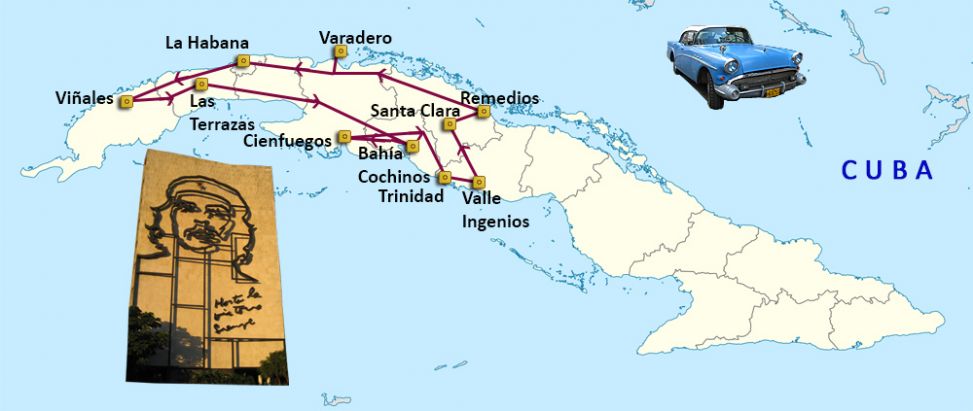 Mapa del viaje Cuba colonial, naturaleza y playa