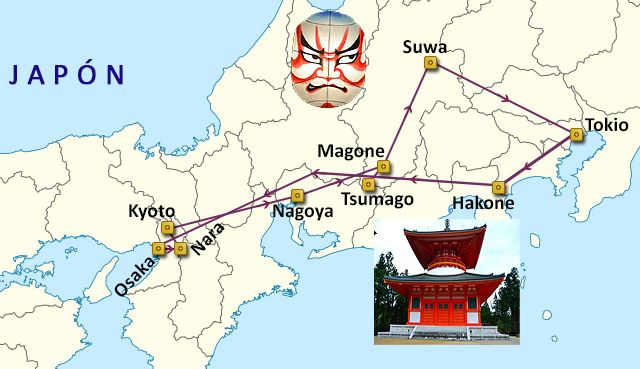 Mapa del viaje Japón - Sakura - SEMANA SANTA