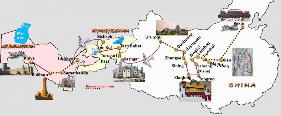 Mapa del viaje La Gran Ruta de la Seda