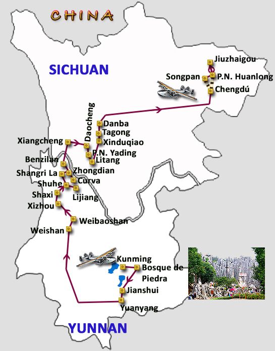 Mapa del viaje Ruta del T� y los Caballos, octubre