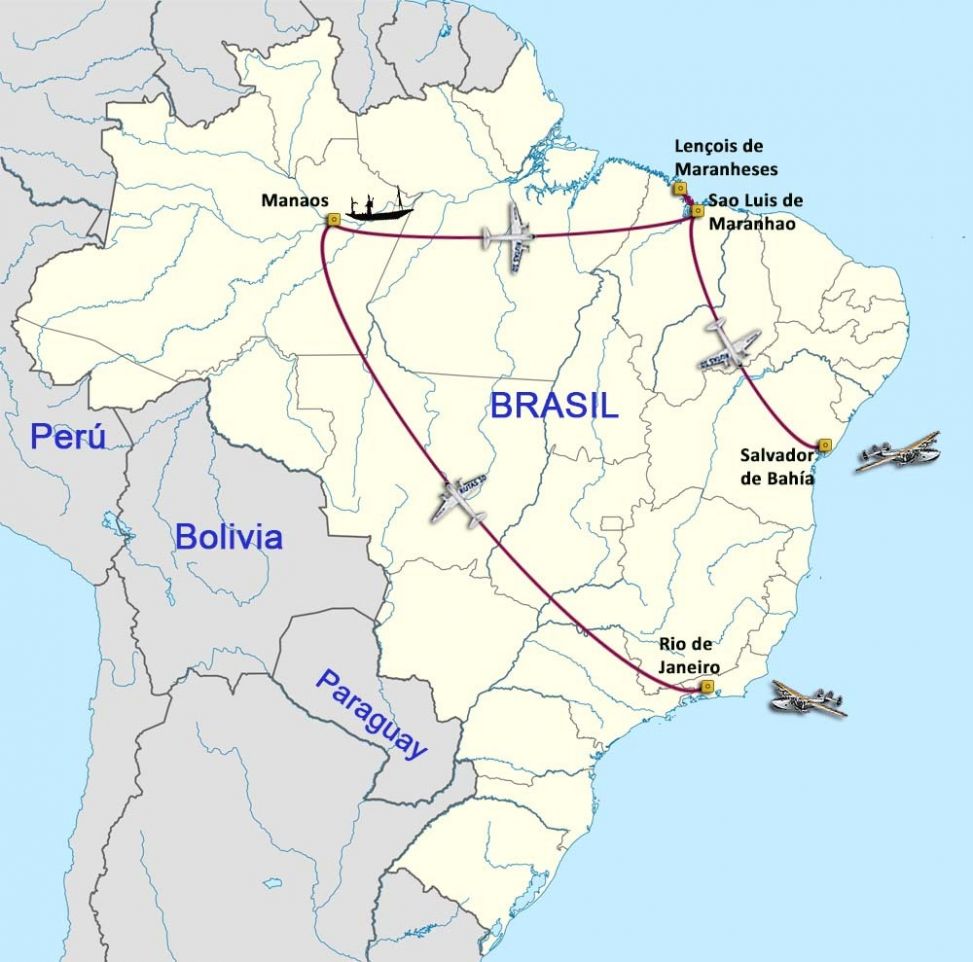 Mapa del viaje Brasil, ritmo urbano y naturaleza salvaje
